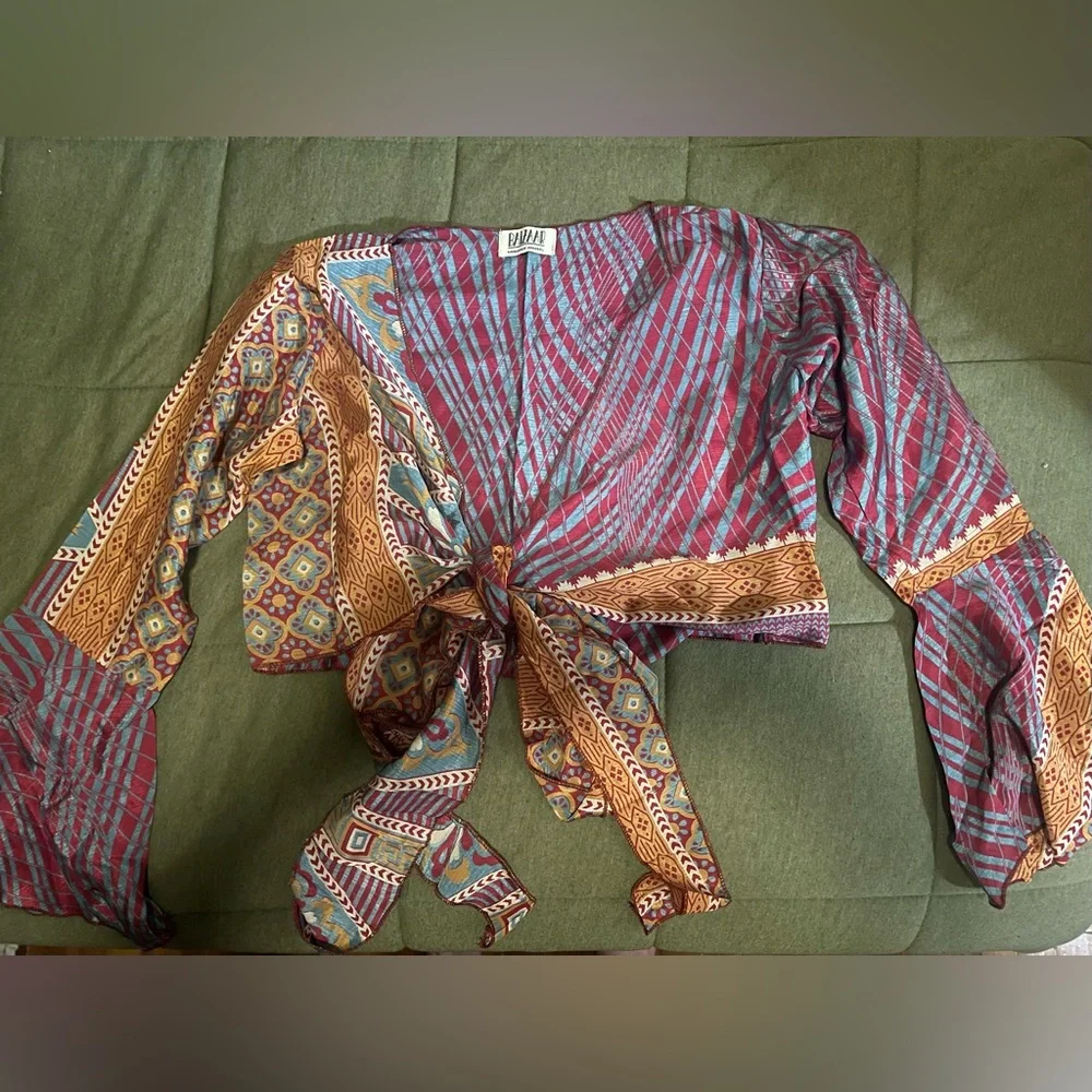 Silk patchwork top - Picture 1 of 2